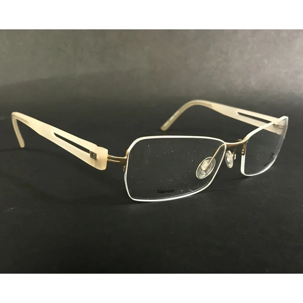 Rodenstock Eyeglasses Frames R4890 C Matte Gold Nude Rimless Rectangle 52-17-135